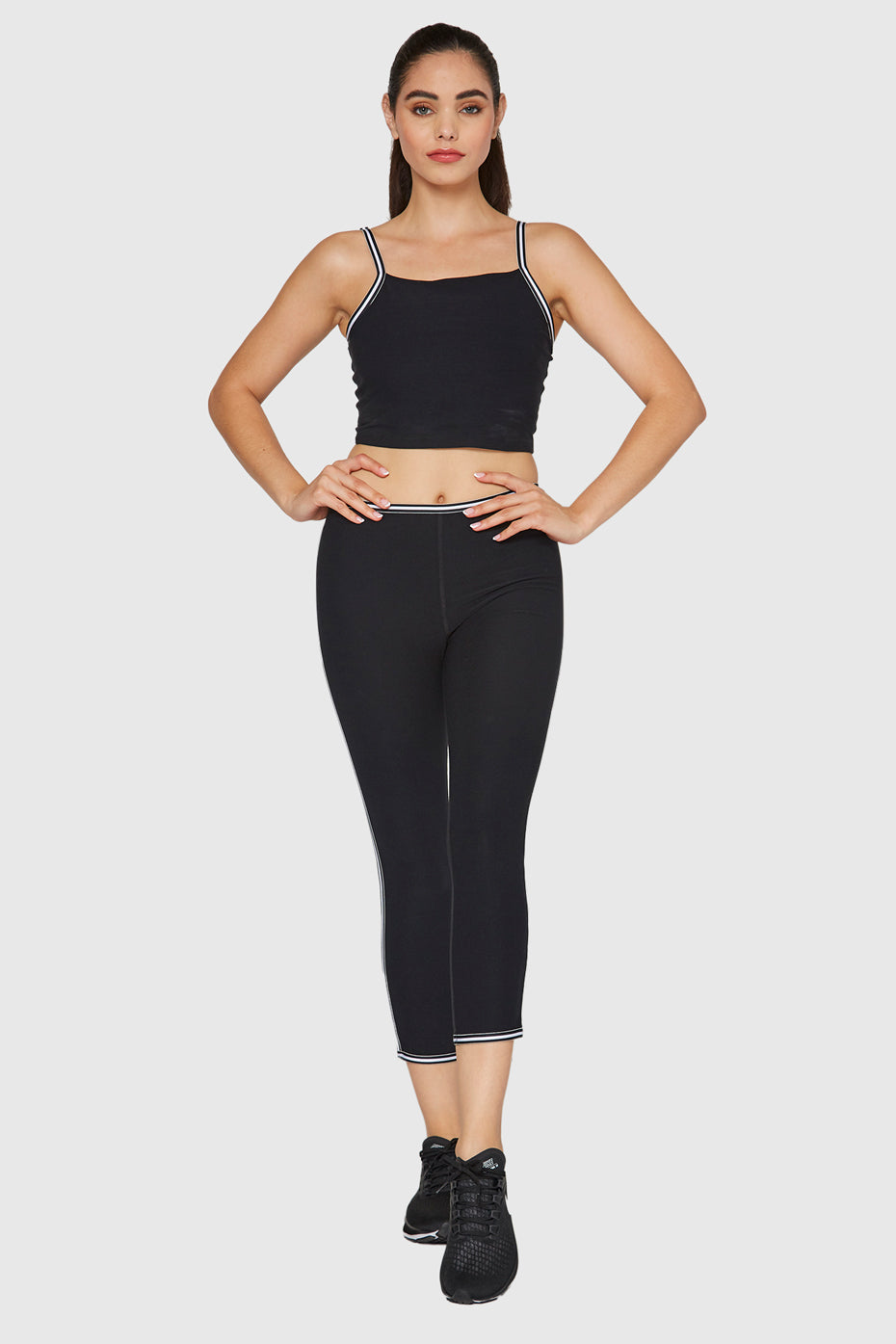 Women's Bias Stripe Crop Top Made in USA detail view 1