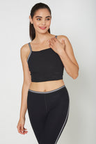 Women's Bias Stripe Crop Top Made in USA front view