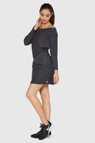 Women's Light Heather Wrap Dress Made in USA back view