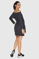 Women's Light Heather Wrap Dress Made in USA side view