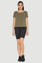 Women's Essential Stretch Tee Made in USA detail view 7