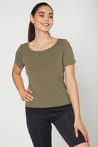 Women's Essential Stretch Tee Made in USA detail view 5