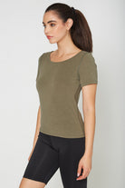 Women's Essential Stretch Tee Made in USA detail view 4