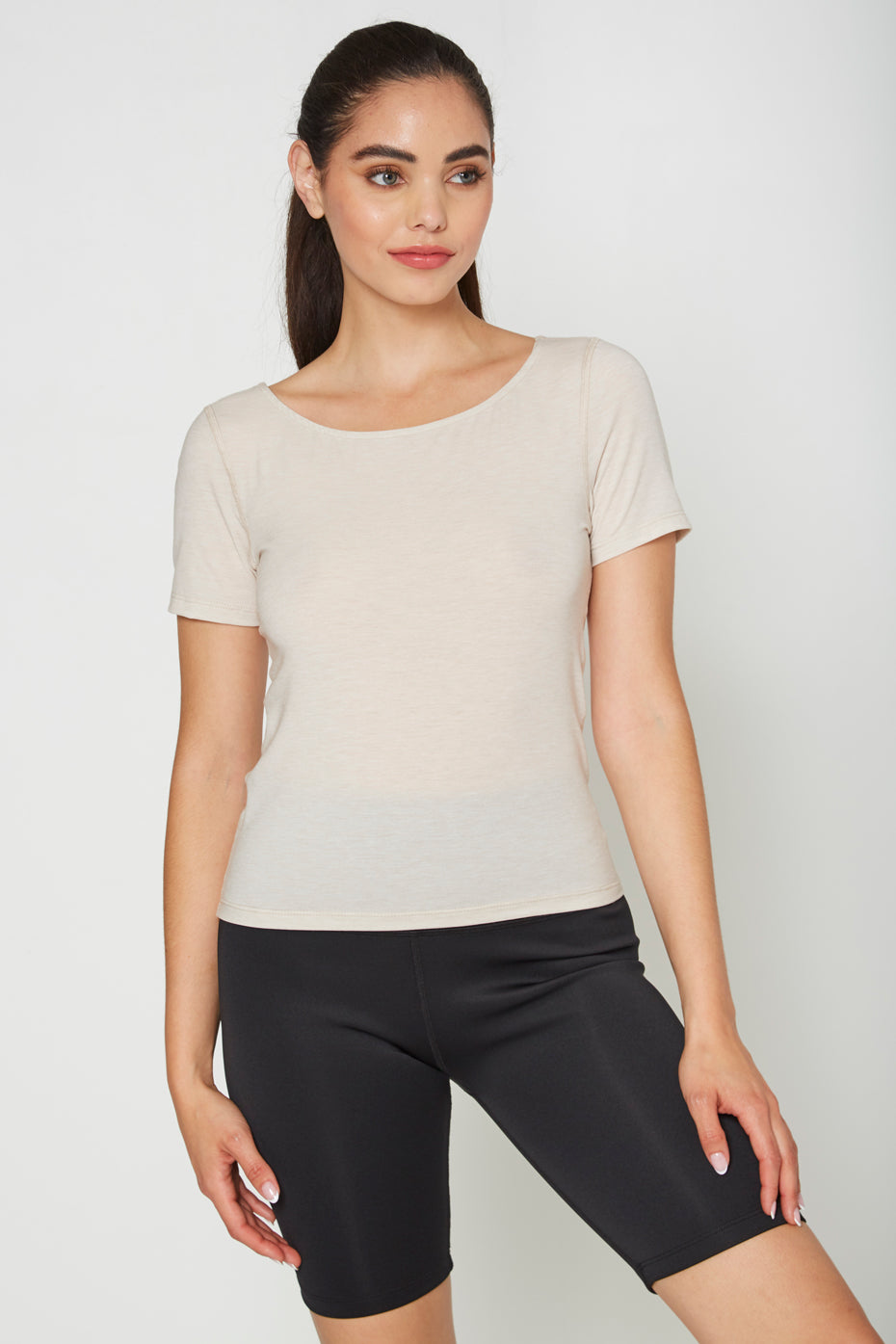 Women's Essential Stretch Tee Made in USA detail view 13