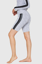 Women's Side Stripe Biker Short Made in USA back view