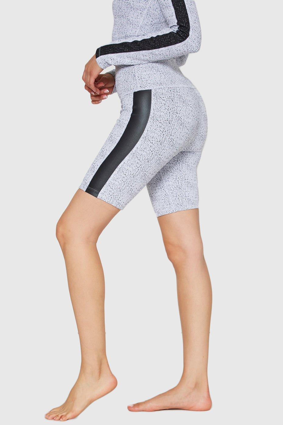Women's Side Stripe Biker Short Made in USA back view