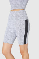 Women's Side Stripe Biker Short Made in USA detail view 1