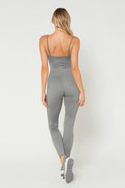 Women's Sculpted Scoop-Neck Romper Made in USA detail view 1