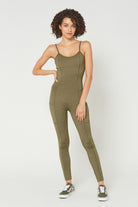 Women's Sculpted Scoop-Neck Romper Made in USA detail view 7