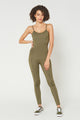 Women's Sculpted Scoop-Neck Romper Made in USA detail view 7