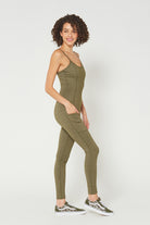 Women's Sculpted Scoop-Neck Romper Made in USA detail view 10