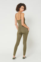 Women's Sculpted Scoop-Neck Romper Made in USA detail view 11