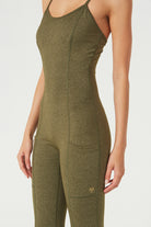 Women's Sculpted Scoop-Neck Romper Made in USA detail view 6